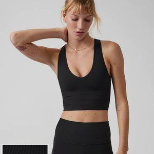 Athleta Small Aurora Seamless Crop Rib Tank - Black